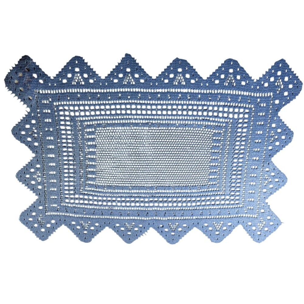 Set of 12 lace placemats Purple violet Polyester cottagecore grannycore